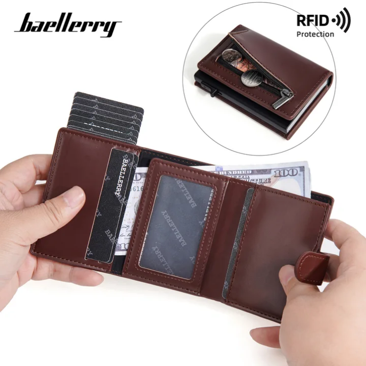 Billetera Tarjetero Inteligente Baellerry Para Caballero Moda 3
